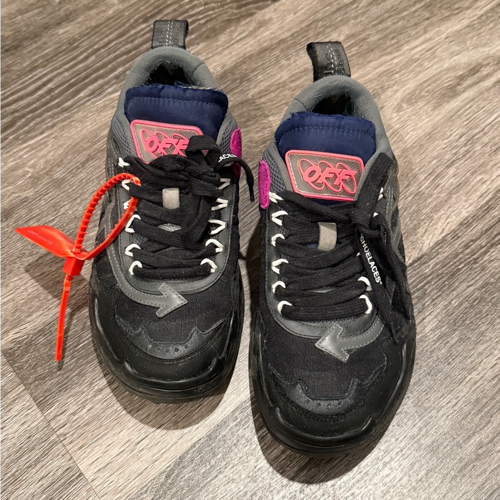 Off-White Black and Pink Sneakers